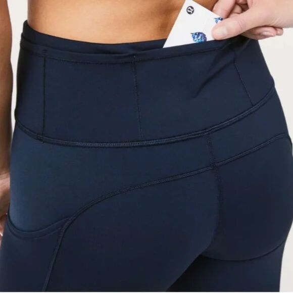 Lululemon Fast & Free 7/8 Tight II Nulux 25" Non Reflective - Navy 4 - Picture 5 of 10